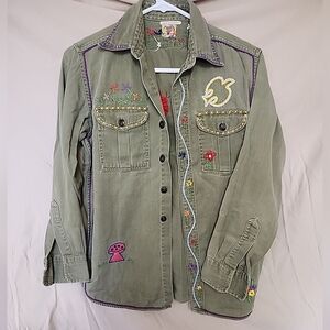 Vintage hand embroidered hippy boho shirt S/M.